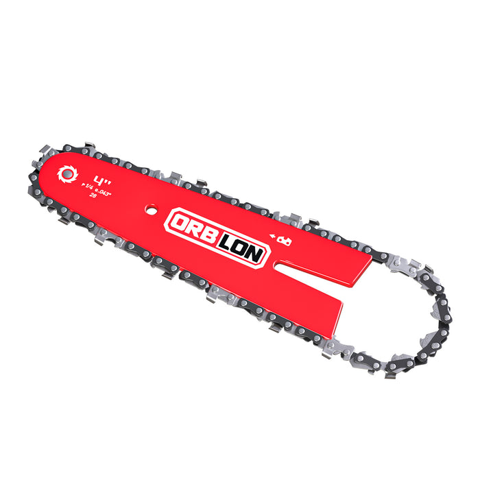 ORBLON 4-Inch Chainsaw Chain and Guide Bar