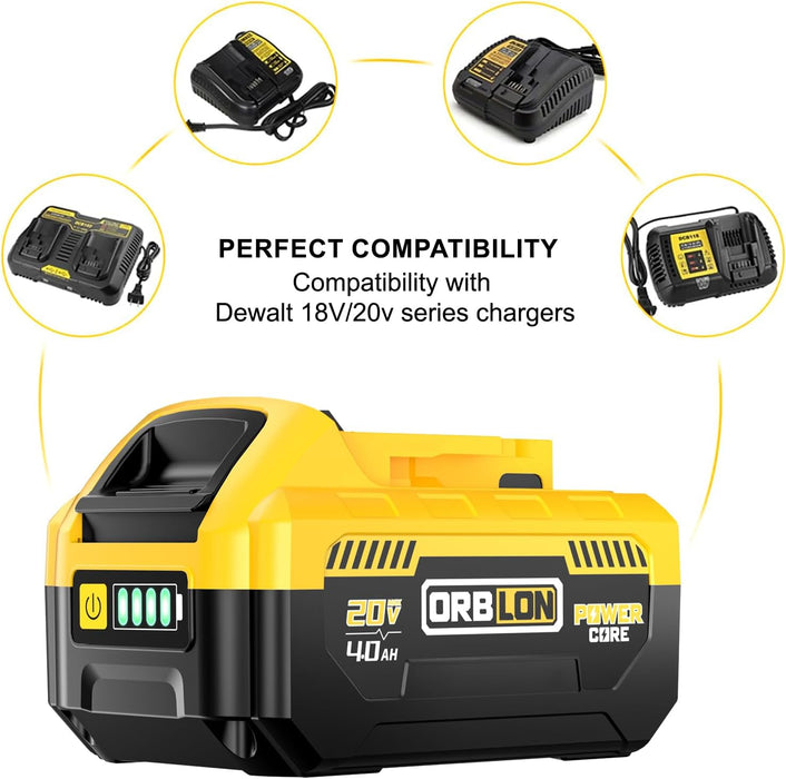 ORBLON 20V Battery, Lithium Ion, 4.0Ah(DC04A) (No adapter)