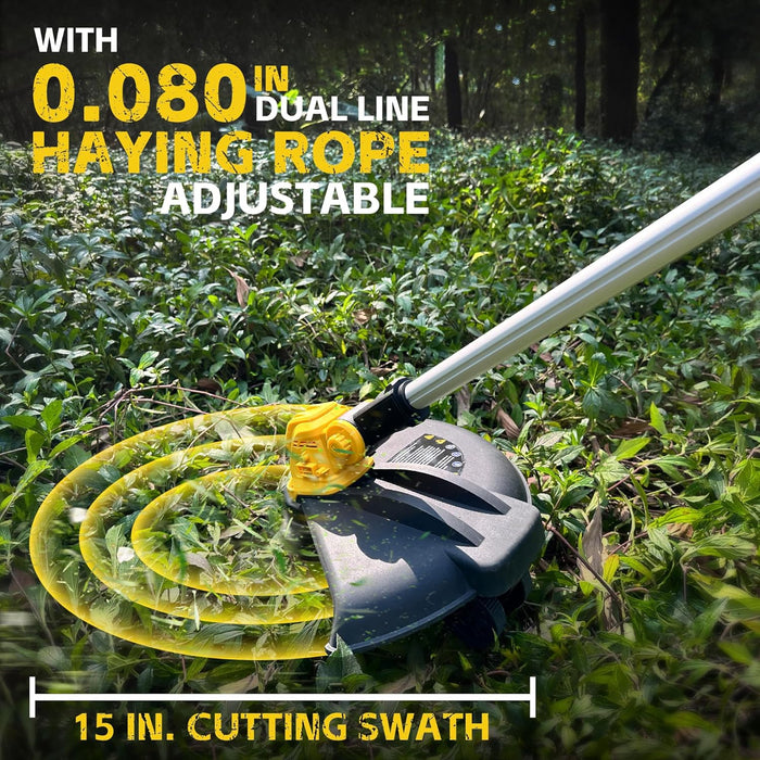 15‘’ Cordless String Trimmer for Dewalt 20V Battery (Battery Included) (OST15)