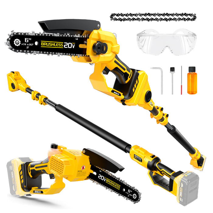 2-IN-1 Cordless 6-inch Pole Saw