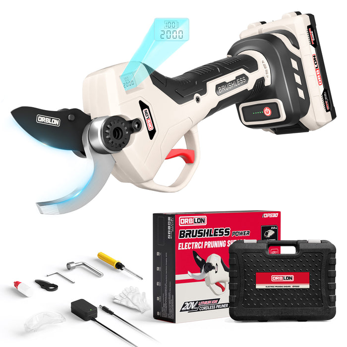 Cordless Pruning Shears for Dewalt 20V Battery,Brushless Electric Pruning Shears pruner with LCD Display,SK5 Blades,Pruning Diameter 0.4-1.5Inch,Portable electric pruner for Gardening Tree Pruning