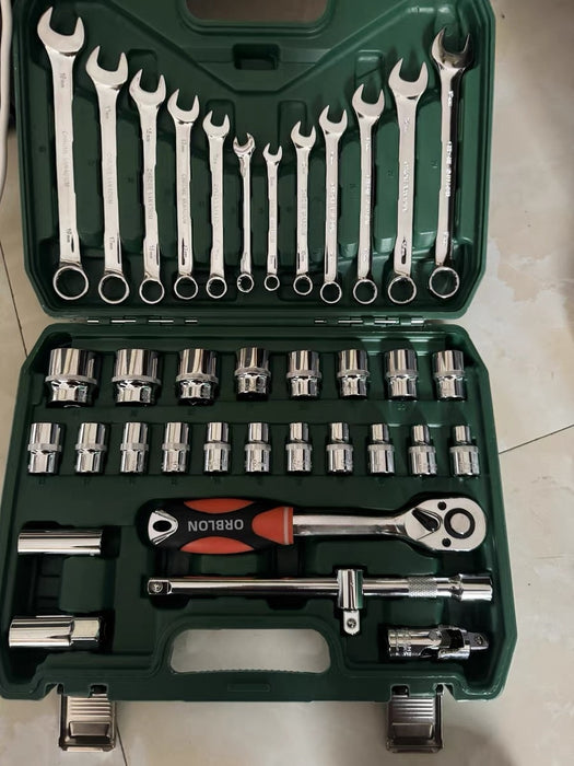 ORBLON Ratcheting Combination Wrench Set, 72 Teeth, Combo Ratchet Wrenches Set with Organizer Box, Metric 6-18mm & SAE 1/4-3/4"