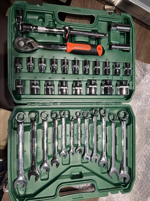 ORBLON Ratcheting Combination Wrench Set, 72 Teeth, Combo Ratchet Wrenches Set with Organizer Box, Metric 6-18mm & SAE 1/4-3/4"