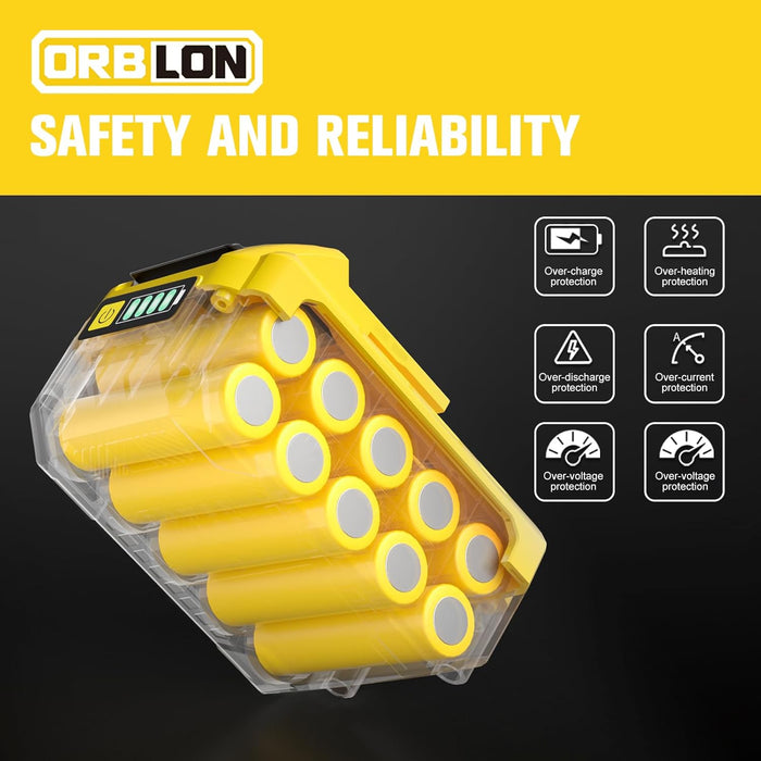 ORBLON 20V Battery, Lithium Ion, 3.0Ah(DC03A)