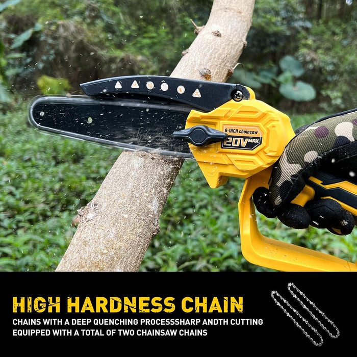 2-IN-1 Cordless 6" Pole Saw &amp; Chainsaw compatible with Dewalt 20V Battery (Battery Included)