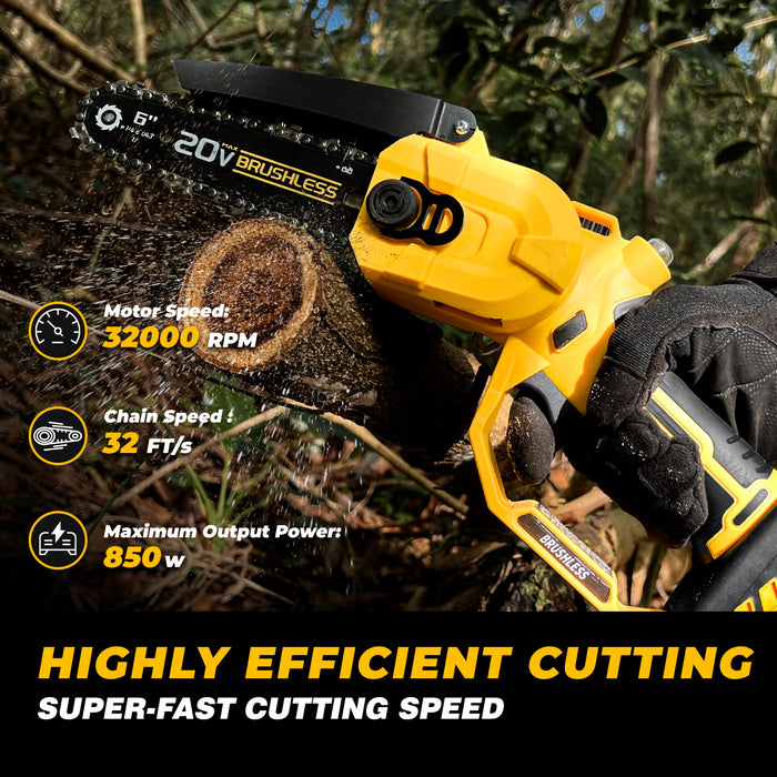 Cordless Mini Chainsaw compatible with Dewalt Battery 20V MAX