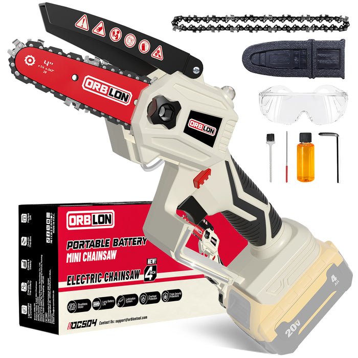  Mini Chainsaw Cordless 4-Inch Battery Powered Chainsaw